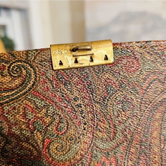 VTG Made In Korea Evelope Style Paisley Print Portfolio Briefcase. - Picture 7 of 15